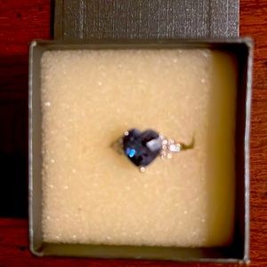 A September birthstone heart shaped ring